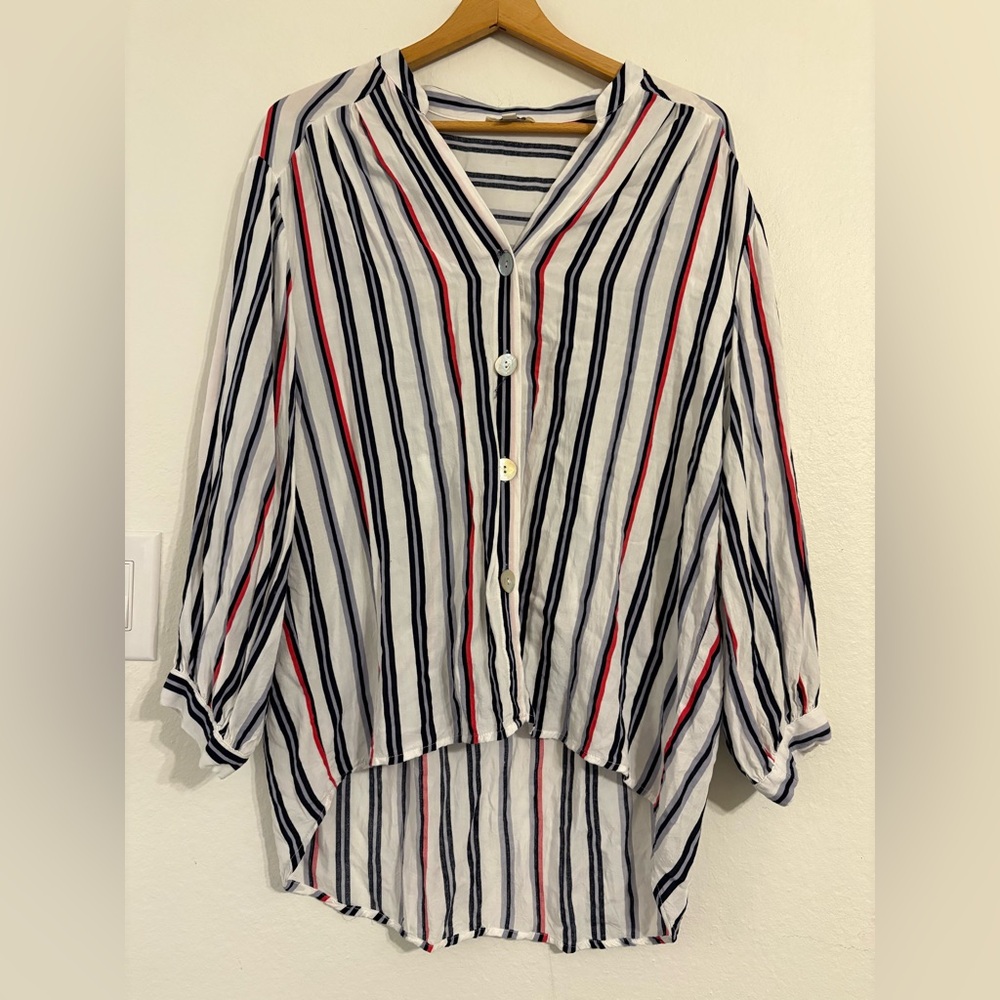 Umgee Stripped Button Down Top - image 1